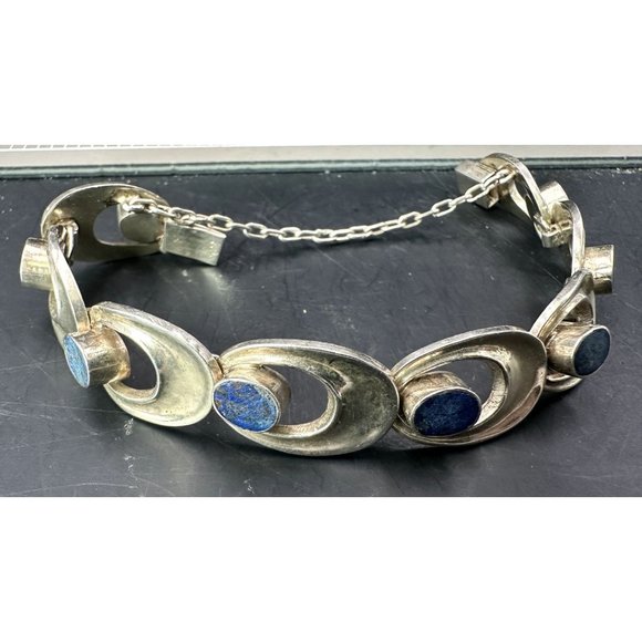 Miguel Melendez of Taxco Sterling and Blue Turquoise Necklace Bracelet Demi Paru - Picture 2 of 6